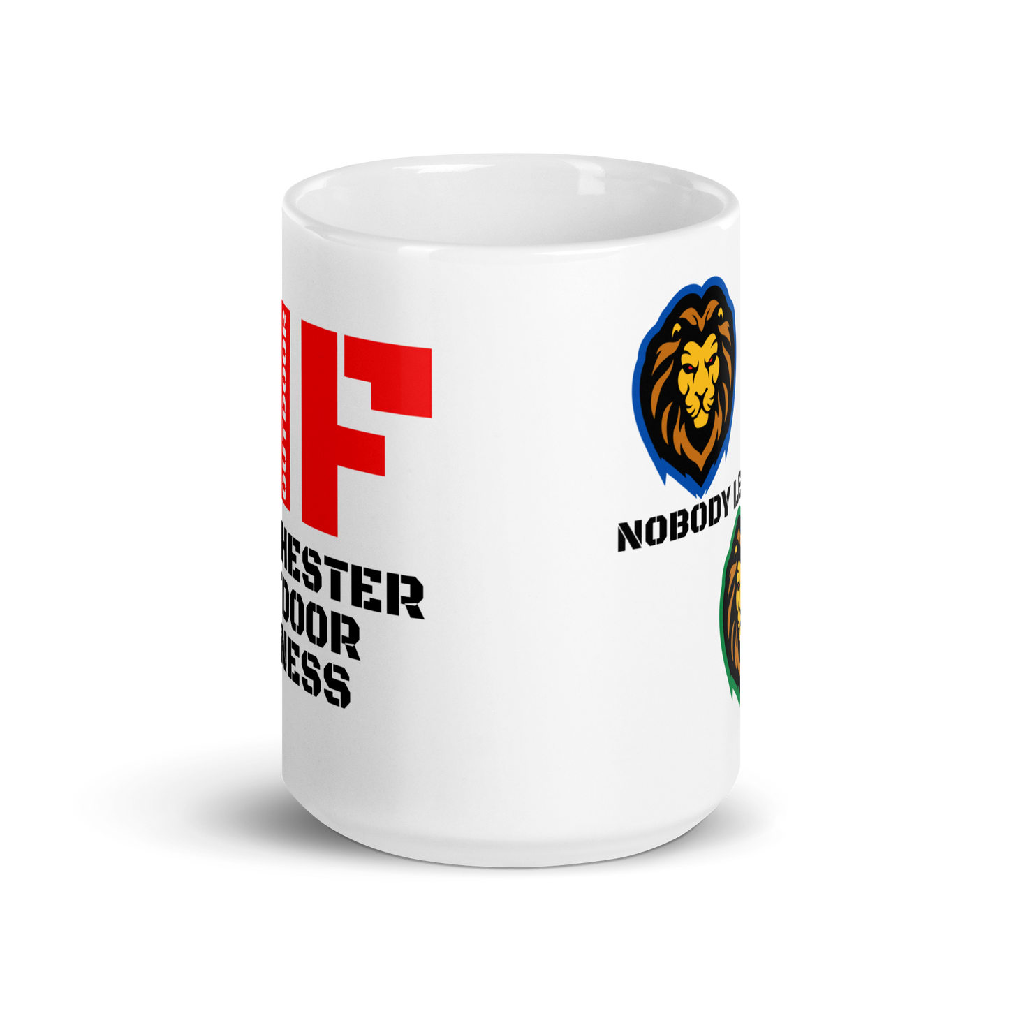 White glossy mug - Nobody left behind