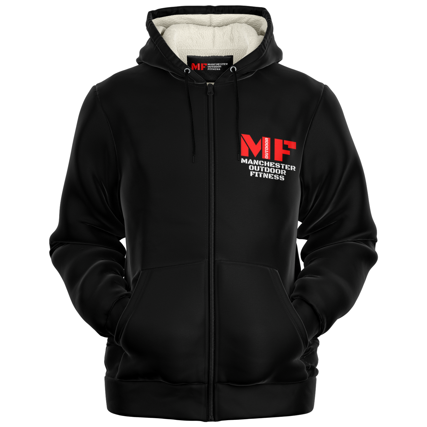 MF Black Microfleece Zip hoodie