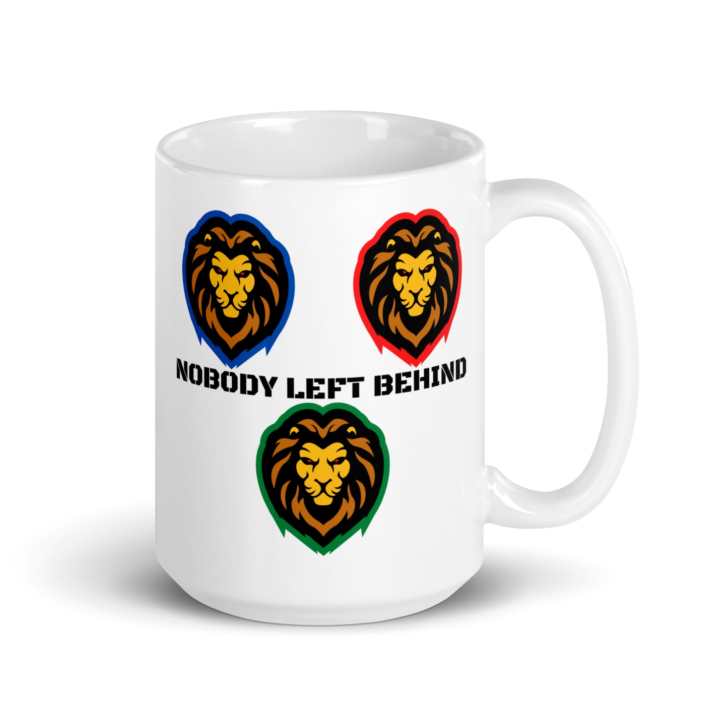 White glossy mug - Nobody left behind
