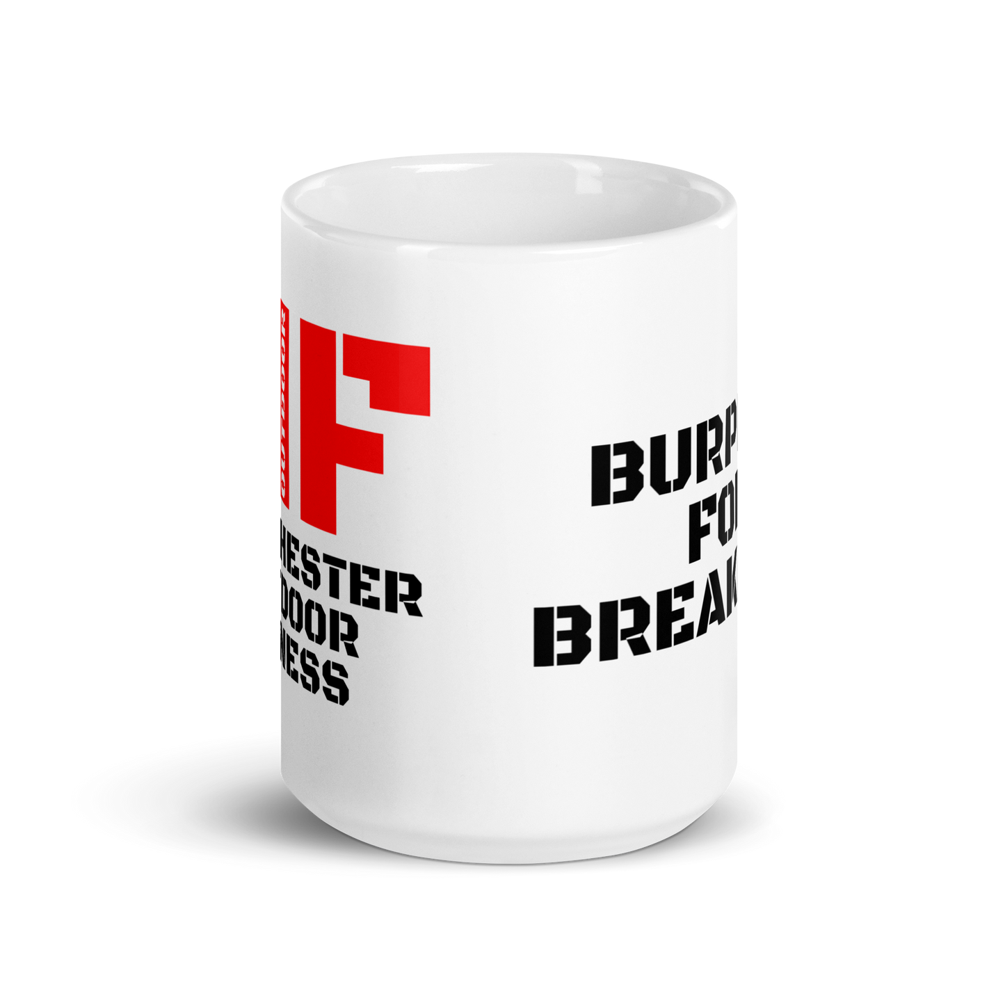 White glossy mug - Burpees for Breakfast