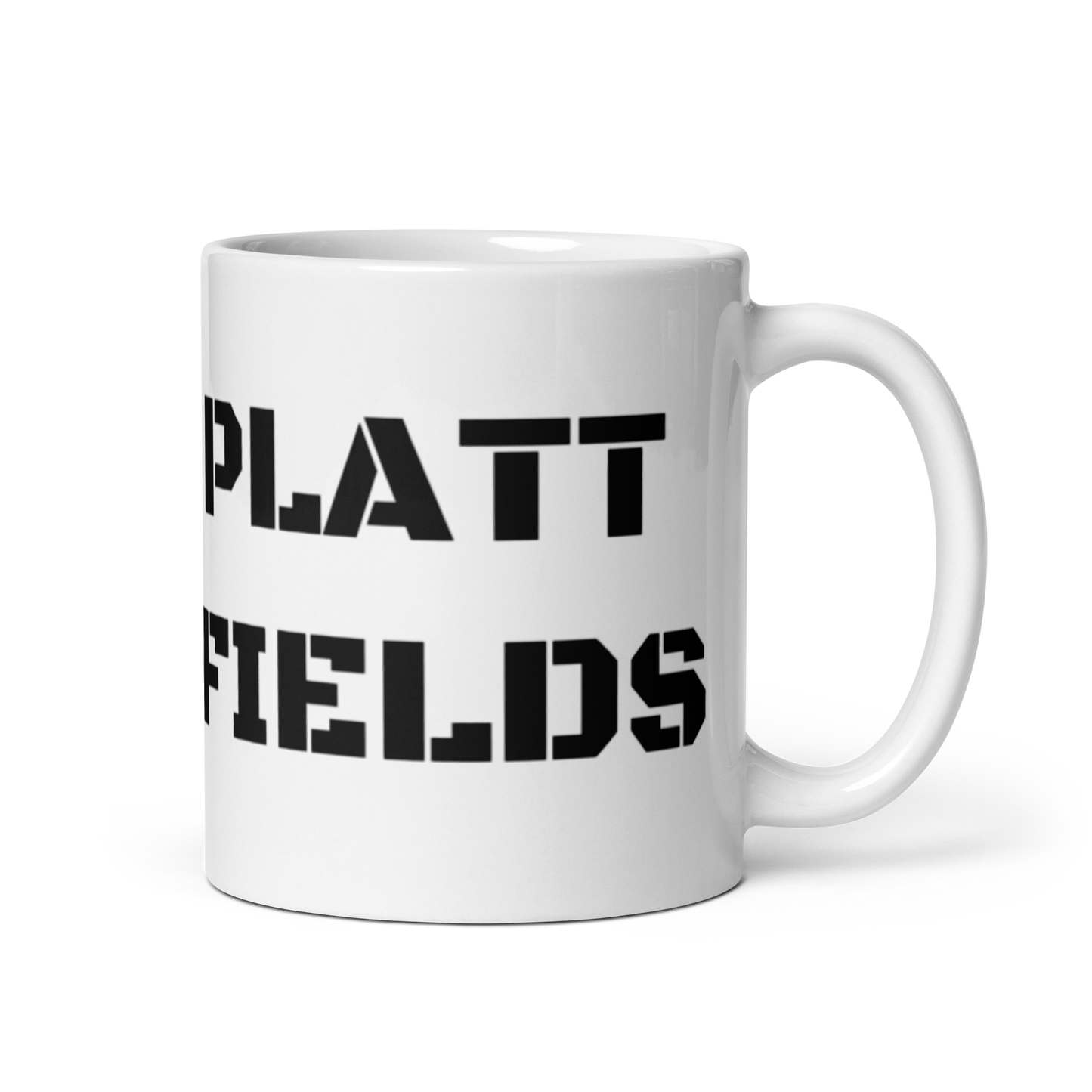 White glossy mug - Platt Fields